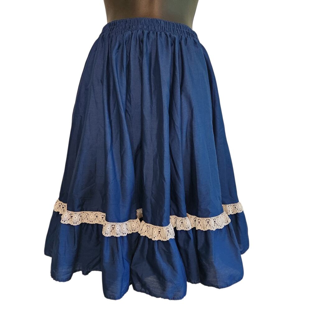 VINTAGE Partners Please square dance skirt blue size S